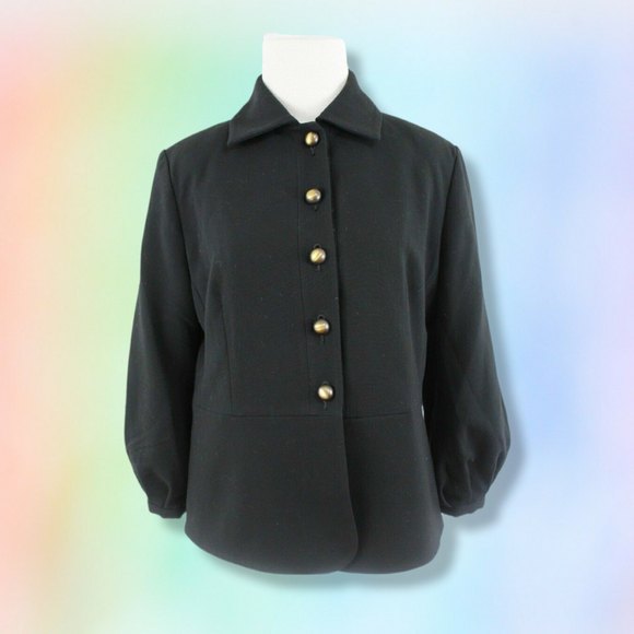 CAbi Jacket 4 Women's Abbott Blazer Black Gold Buttons Career Office #3027 - Picture 1 of 8